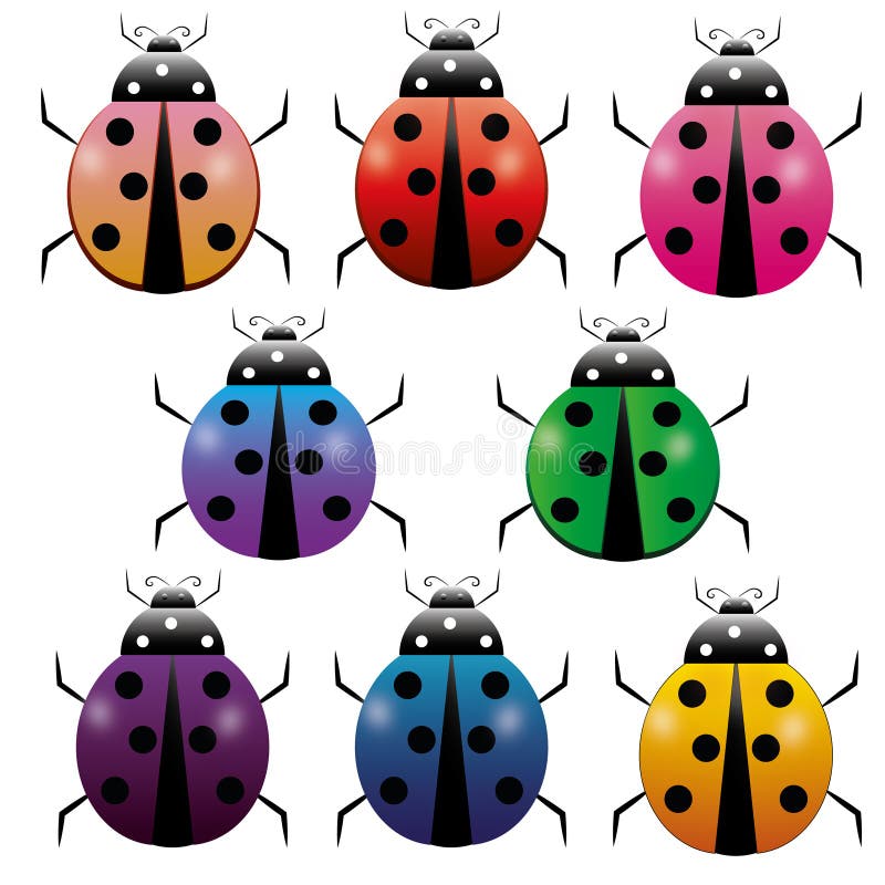 Комплект красочного значка Ladybag изолированного на предпосылке Одичалый ladybird, жук Плоская иллюстрация иллюстрация вектора Комплект красочного значка Ladybag изолированного на предпосылке Одичалый ladybird, жук Плоская иллюстрация иллюстрация вектора