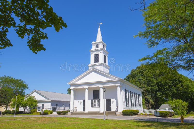 Конгрегационная церковь Slatersville Rhode Island USA стоковые изображения