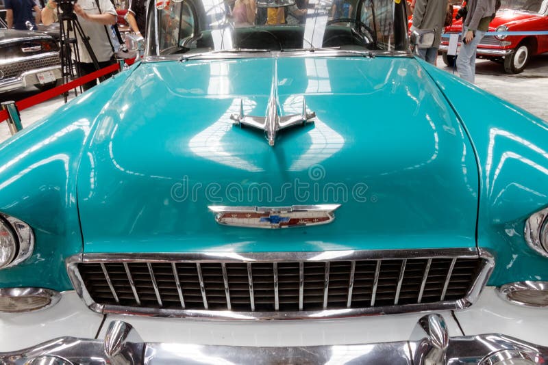 Конец вверх изображения запаса Шевроле Bel Air винтажного автомобильного стоковые изображения rf Конец вверх изображения запаса Шевроле Bel Air винтажного автомобильного стоковые изображения rf