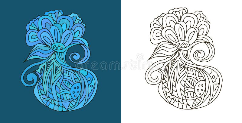 Конспект doodles (путать Дзэн) в странной форме цветка - vector иллюстрация иллюстрация вектора Конспект doodles (путать Дзэн) в странной форме цветка - vector иллюстрация иллюстрация вектора