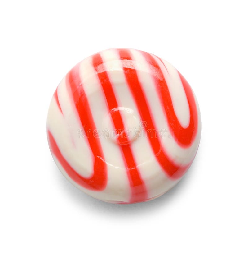 Round Peppermint Candy Isolated on White Background. Round Peppermint Candy Isolated on White Background