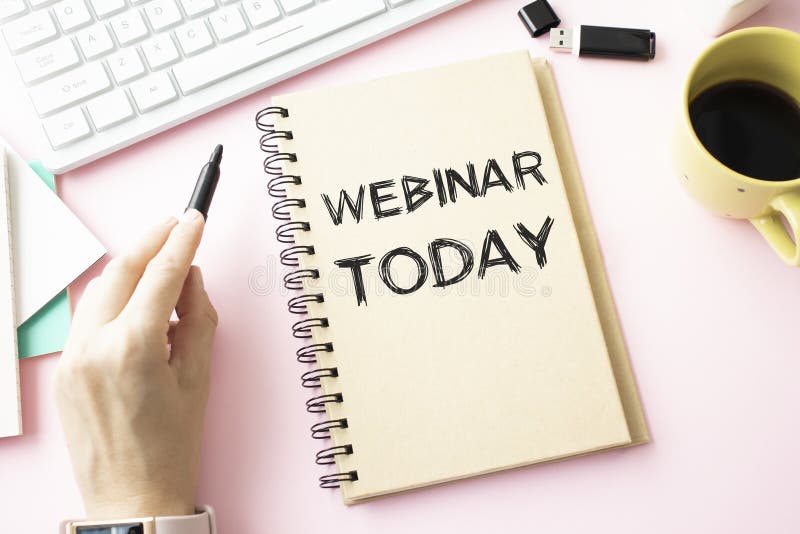 Концептуальная вдохновение заголовка текста письма руки, Webinar сегодня Концепция бизнеса для образования стоковое фото rf