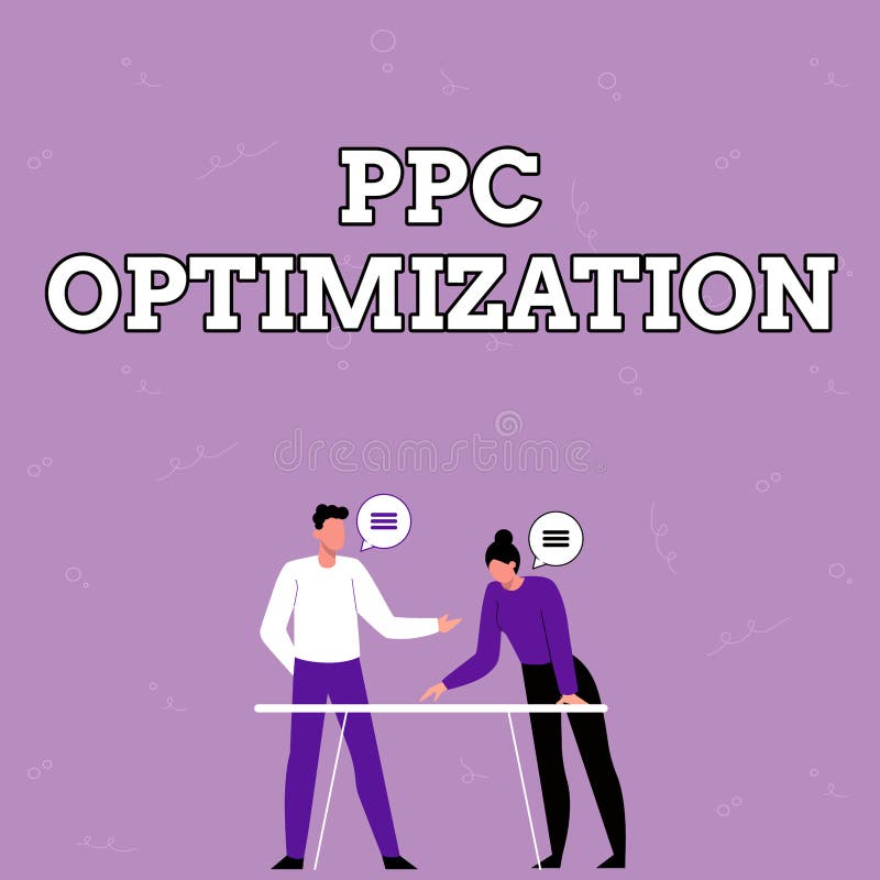 концептуальная оптимизация подписи ppc. слово для улучшения платформы поисковой системы для оплаты за клик-партнер иллюстрация штока