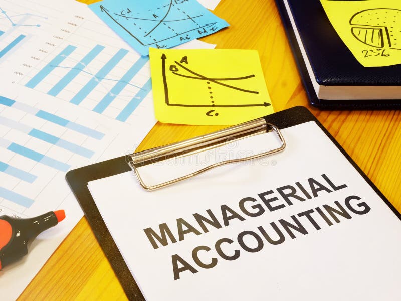 Conceptual hand written text showing a managerial accounting. Conceptual hand written text showing a managerial accounting