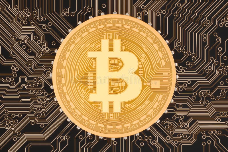 Концепция валюты Bitcoin секретная с монтажной платой, переводом 3D бесплатная иллюстрация Концепция валюты Bitcoin секретная с монтажной платой, переводом 3D бесплатная иллюстрация
