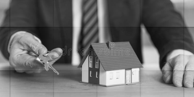 концепция геометрической схемы владения жильем иллюстрация вектора