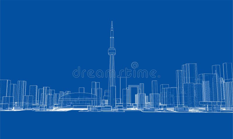 Концепция города плана. Стиль wireframe иллюстрация штока