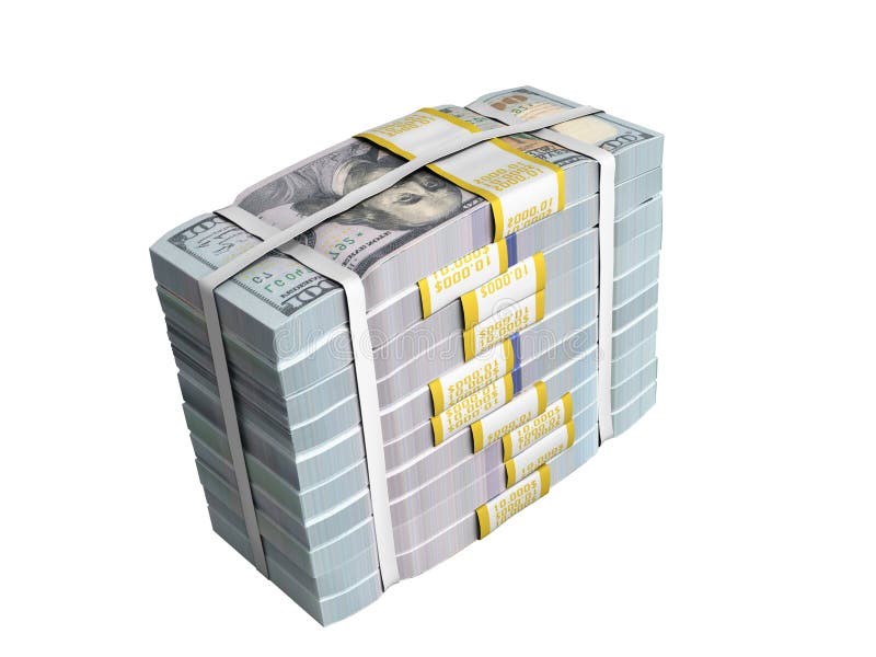 концепция денег Deposite большой стог наличных денег долларовых банкнот с Bo иллюстрация вектора