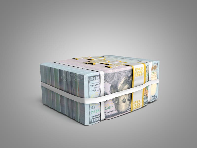 концепция денег Deposite большой стог наличных денег долларовых банкнот с Bo иллюстрация вектора
