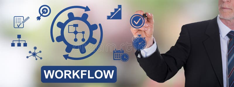Концепция документооборота, разработанная бизнесменом стоковое изображение rf
