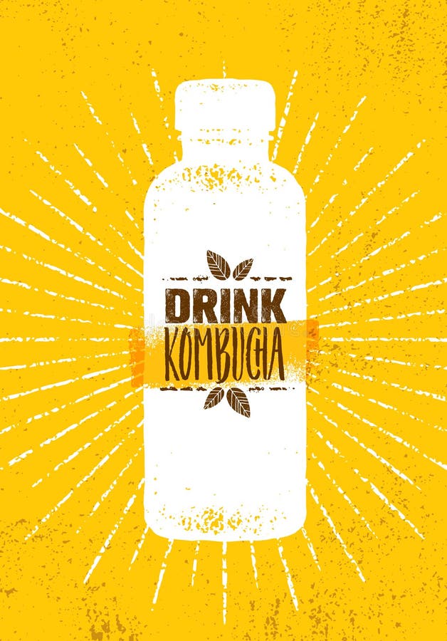 Концепция иллюстрации безалкогольного напитка винзавода чая Kombucha естественная здоровая Био сырцовая иллюстрация вектора еды п бесплатная иллюстрация