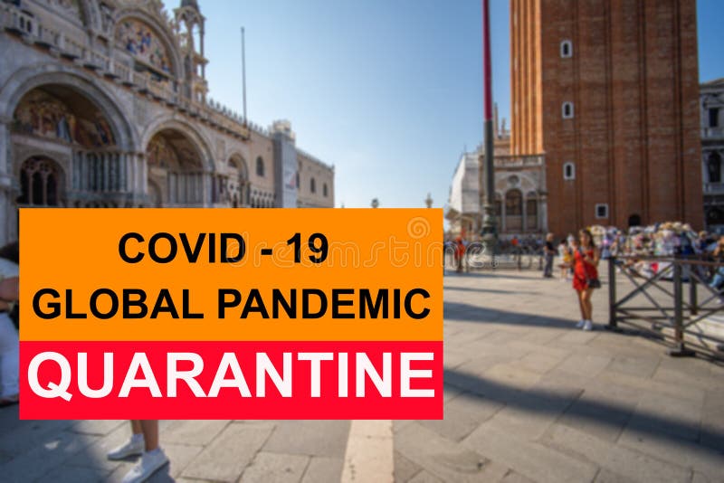 Концепция карантина пандемии COVID-19 на фоне Венеции стоковое изображение rf Концепция карантина пандемии COVID-19 на фоне Венеции стоковое изображение rf