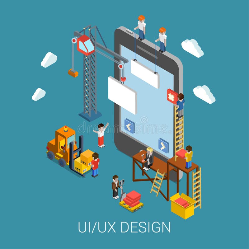 Концепция плоской сети дизайна 3d равновеликой UI/UX infographic бесплатная иллюстрация Концепция плоской сети дизайна 3d равновеликой UI/UX infographic бесплатная иллюстрация