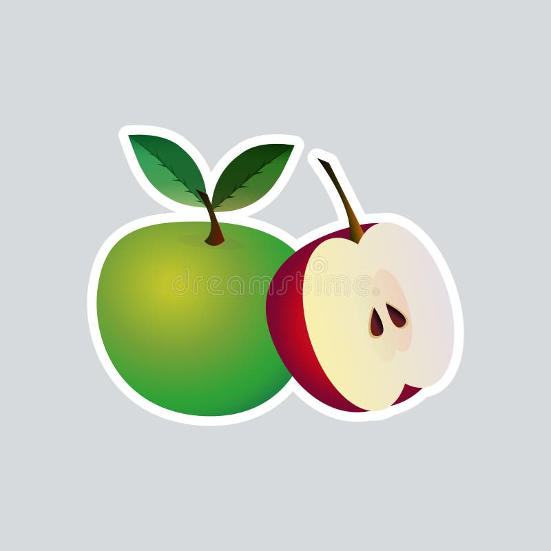 Концепция питания свежего пышной стикера фруктов значка apple вкусный зрелого здоровая бесплатная иллюстрация