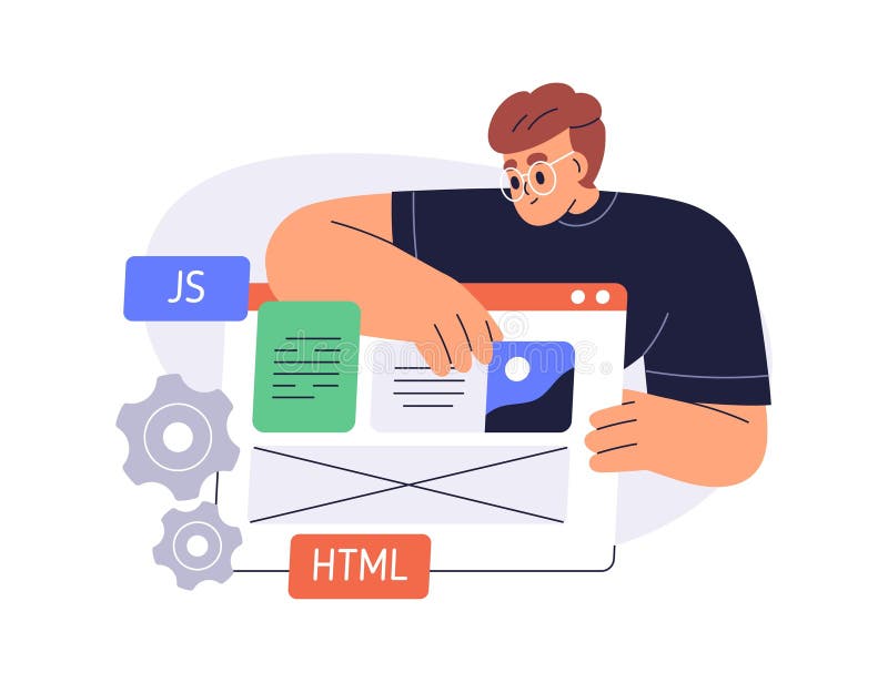 концепция разработки интерфейсов. конструктор ui ux создание макета веб-сайта. разработка веб-сайтов бесплатная иллюстрация