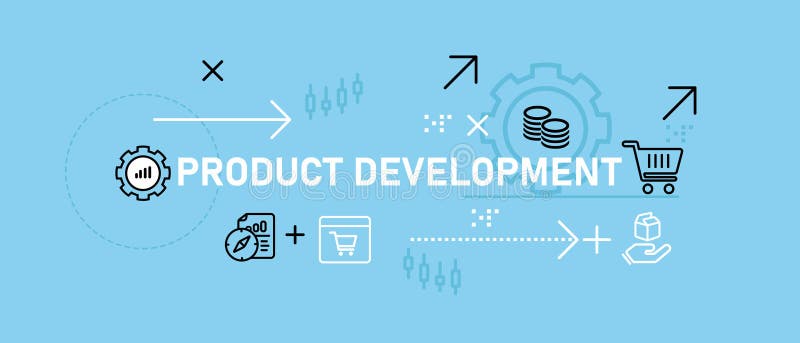 концепция разработки продукта, в которой говорится о нововведении рынка иллюстрация вектора