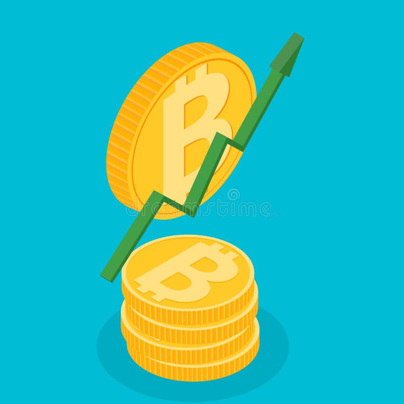Концепция роста Bitcoin Cryptocurrency равновеликой иллюстрации вектора цифровое иллюстрация вектора