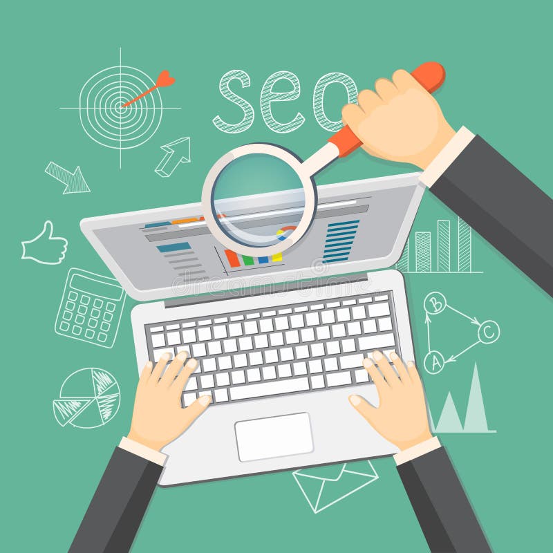 Концепция технологии seo иллюстрация вектора Концепция технологии seo иллюстрация вектора