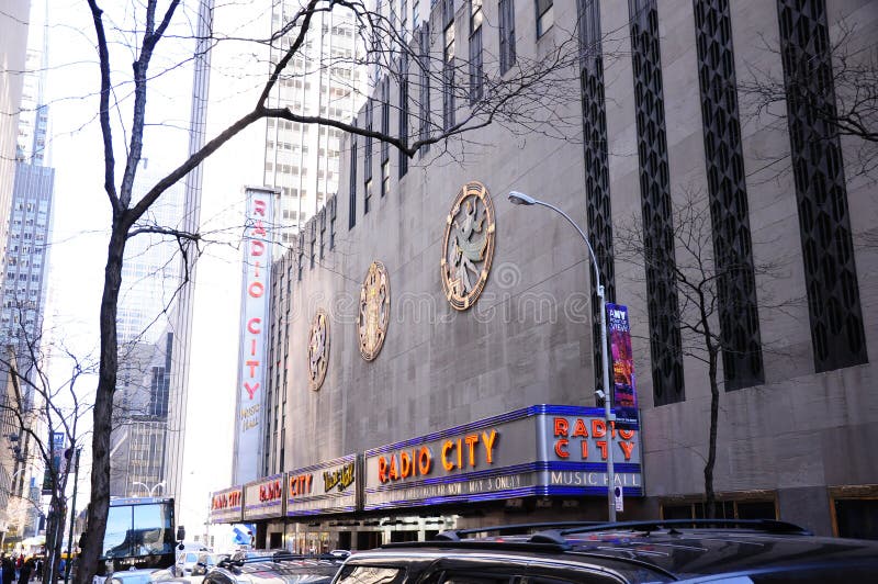 Концертный зал города радио Нью-Йорка NYC стоковая фотография Концертный зал города радио Нью-Йорка NYC стоковая фотография