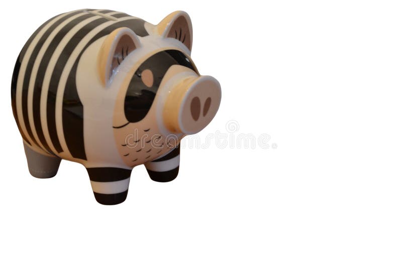 A piggy bank in a burglar outfit. A piggy bank in a burglar outfit.