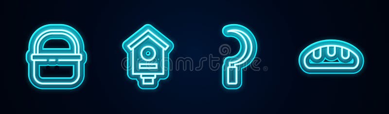 Корзина для птиц. Неоновый значок. иллюстрация вектора