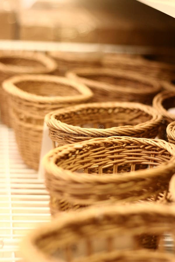 Small handmade baskets in the store. Small handmade baskets in the store