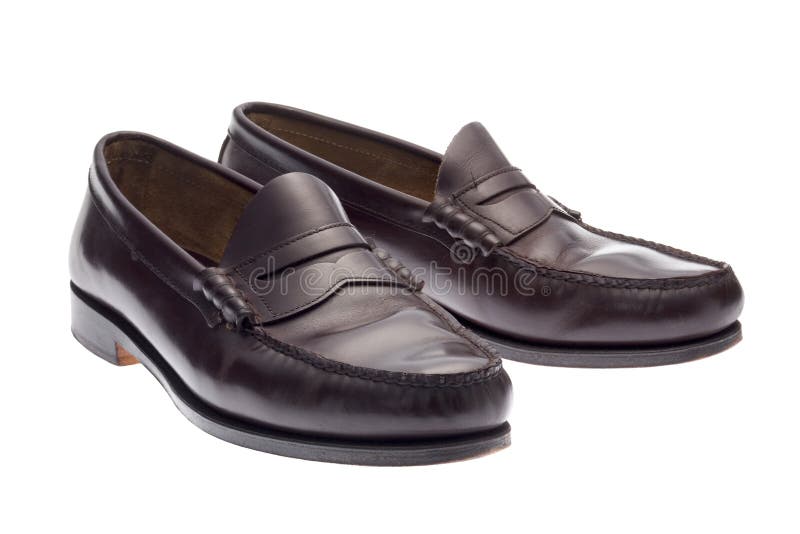 коричневые темные loafers стоковые изображения rf