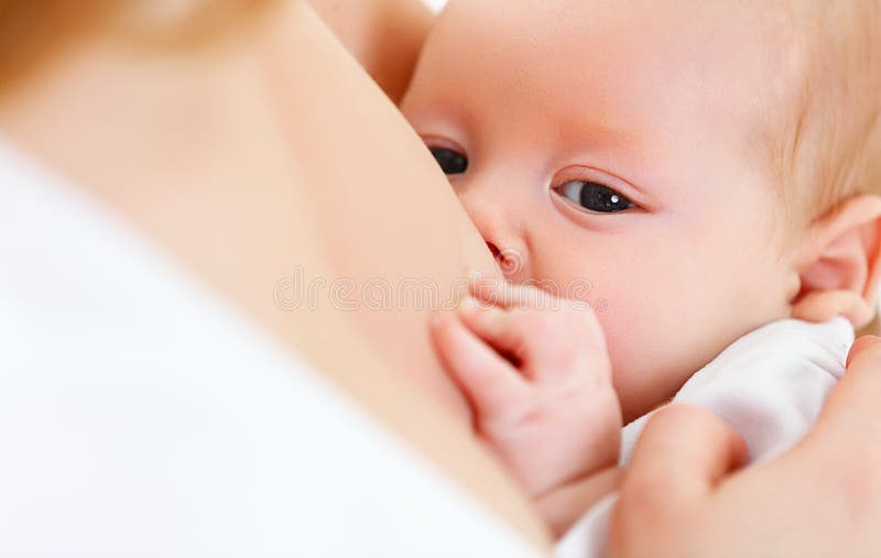 кормить грудью будьте матерью держать newborn в объятии и кормить грудью грудью стоковое изображение rf