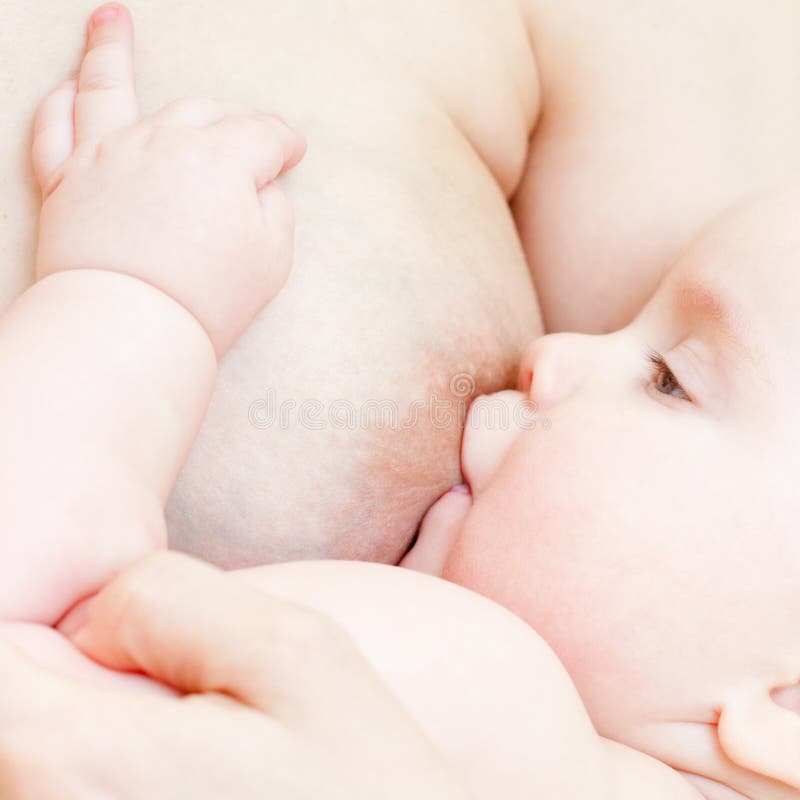 Little baby girl breast feeding. Little baby girl breast feeding