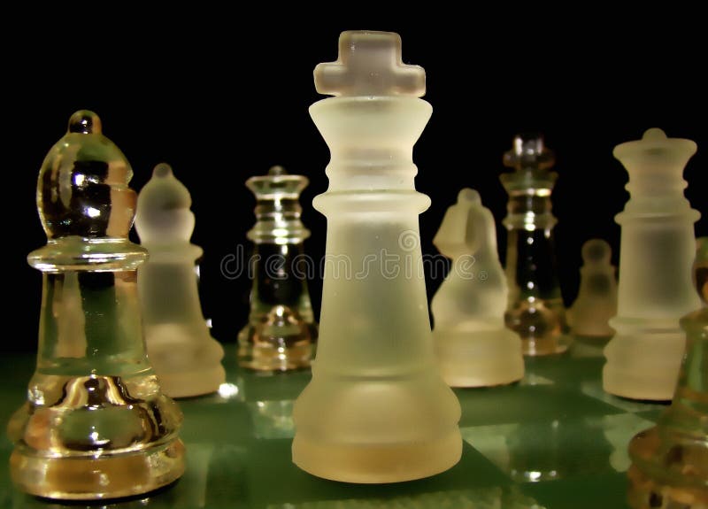 Image of king of chess over black. Image of king of chess over black