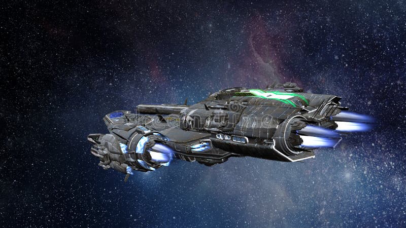 Трансфер космического корабля. Поли Wireframe низкое. Иллюстрация ...