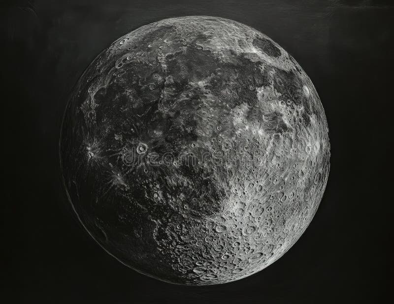 Красивая черно-белая фотография, изображающая полнолуние на фоне ночного неба стоковые изображения rf