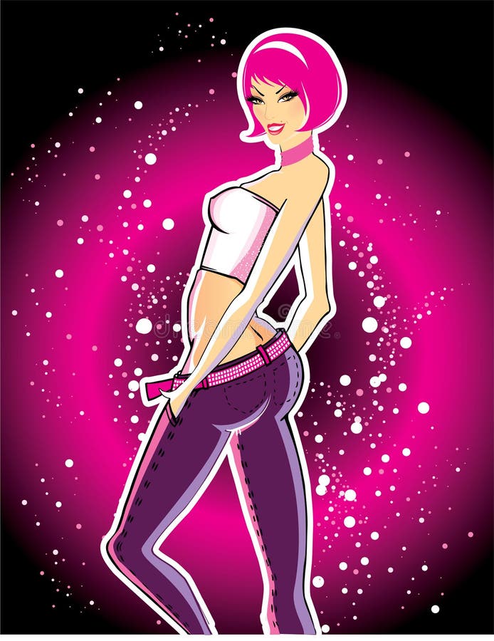 Beautiful dancing girl, vector illustration. Beautiful dancing girl, vector illustration