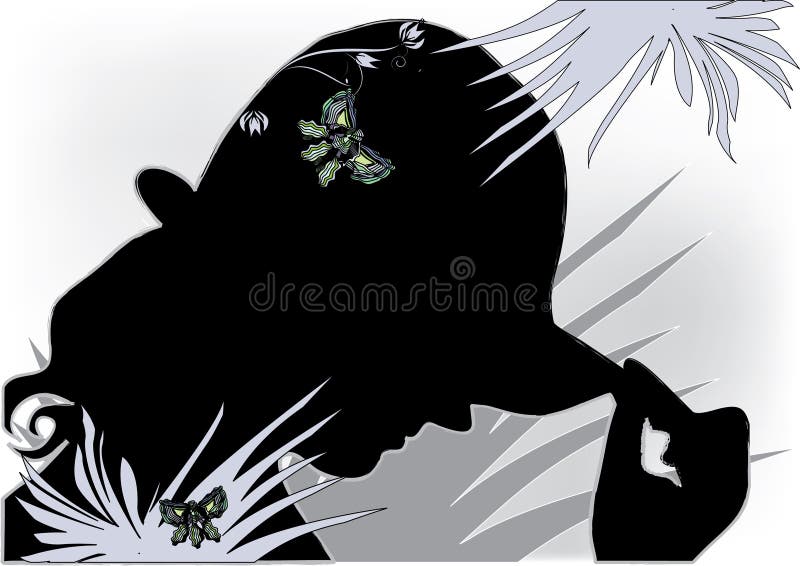 Beautiful woman with hat and butterfly. Beautiful woman with hat and butterfly