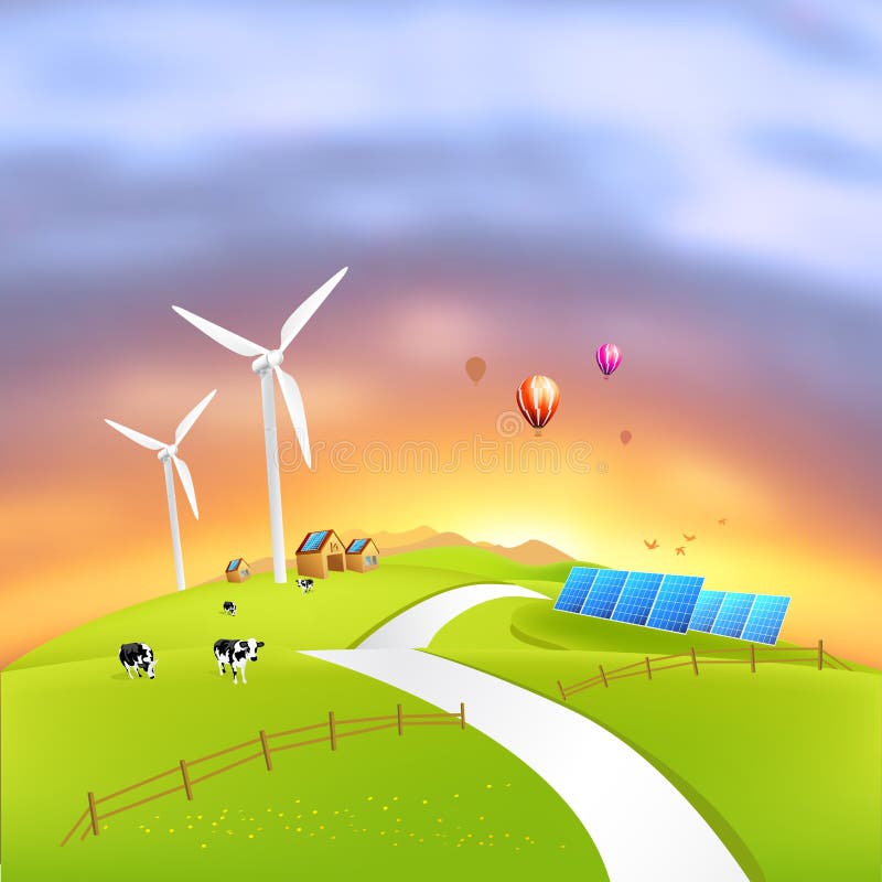 Beautiful Clean Energy - illustration. Beautiful Clean Energy - illustration