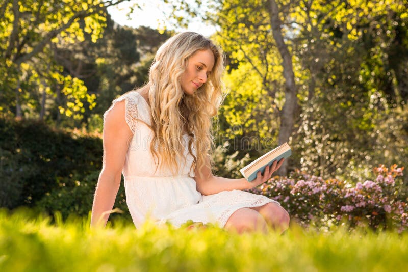 Beauty blonde outdoor watching