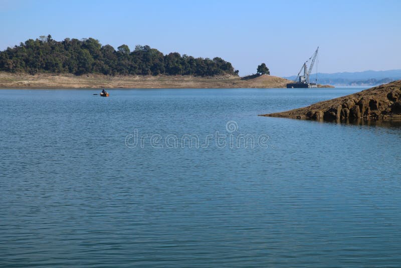 Красивый ландшафт воды запруды Himachal Pradesh Индии Pong стоковые фото Красивый ландшафт воды запруды Himachal Pradesh Индии Pong стоковые фото