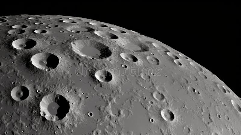 красивый снимок луны. поверхность лунного шкафа. детальный снимок кратеров Луны. лунная и астрофотография иллюстрация штока
