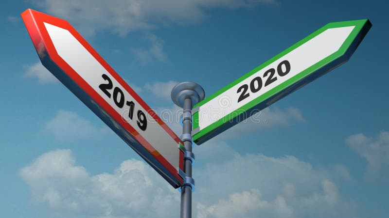2019 - 2020 красное и зеленые знаки улицы стрелки указывая на левое и правое - иллюстрация перевода 3D иллюстрация штока 2019 - 2020 красное и зеленые знаки улицы стрелки указывая на левое и правое - иллюстрация перевода 3D иллюстрация штока
