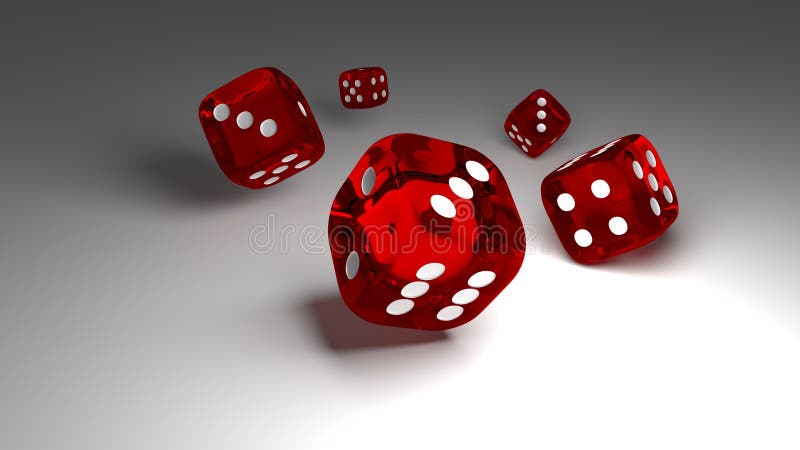 Красное стекло dices представленный на белой предпосылке 3d бесплатная иллюстрация Красное стекло dices представленный на белой предпосылке 3d бесплатная иллюстрация