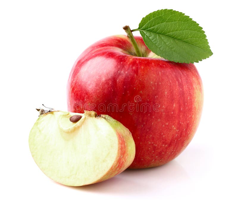 Красное яблоко с куском