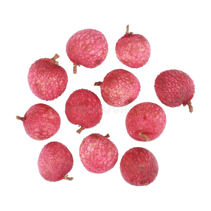 красные lychees изолированные на белизне стоковые изображения