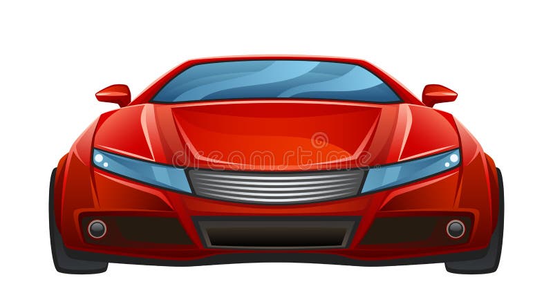 Красный автомобиль иллюстрация вектора Красный автомобиль иллюстрация вектора