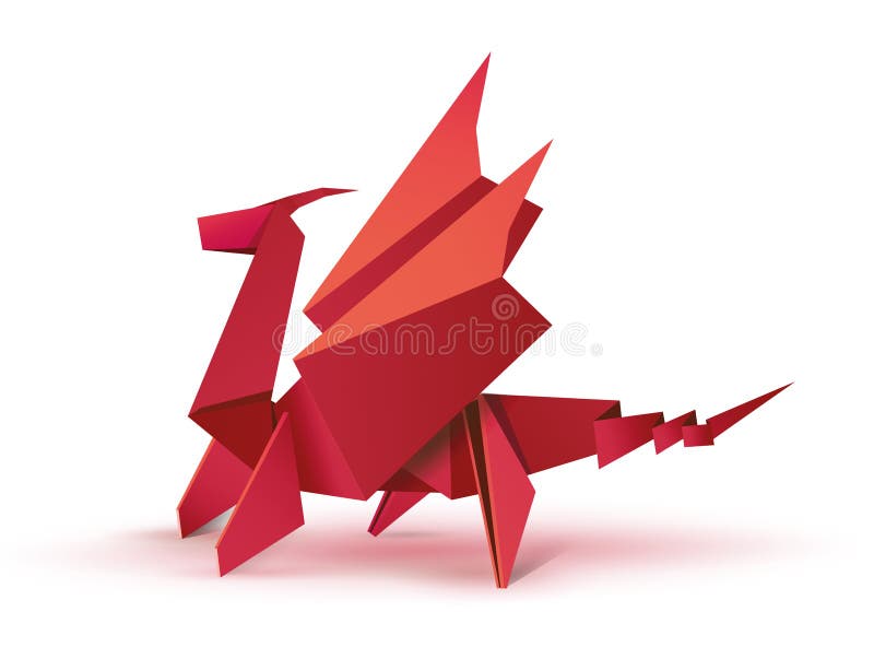 Красный дракон origami бесплатная иллюстрация Красный дракон origami бесплатная иллюстрация