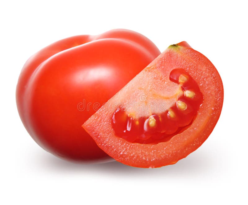 Красный изолированный томат.