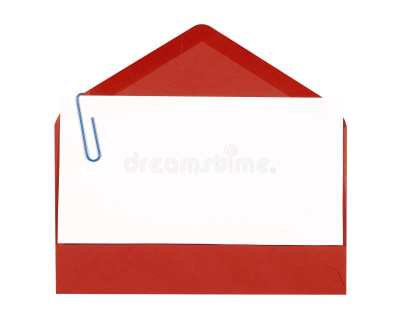 Красный конверт открытый плоско, пустые приглашение дня рождения или ...
