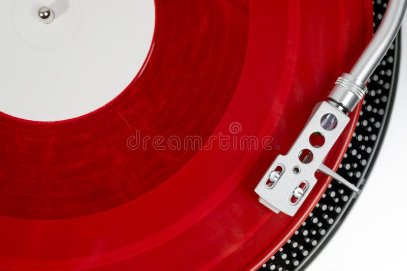 Analog Stereo Turntable Red Vinyl Record Player white Head shell Cartridge. Analog Stereo Turntable Red Vinyl Record Player white Head shell Cartridge