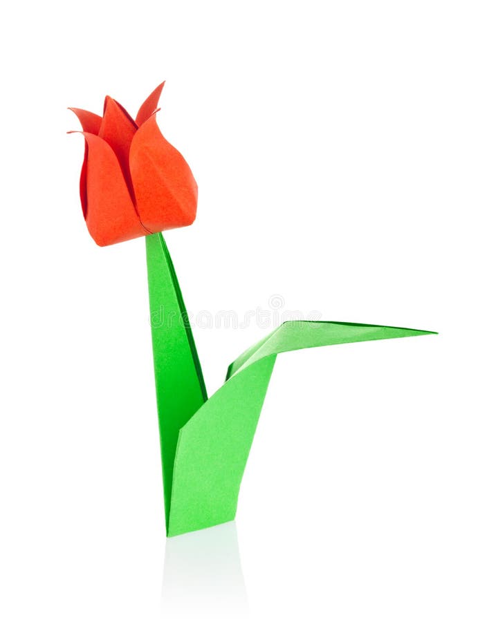 Красный тюльпан origami стоковое фото rf Красный тюльпан origami стоковое фото rf