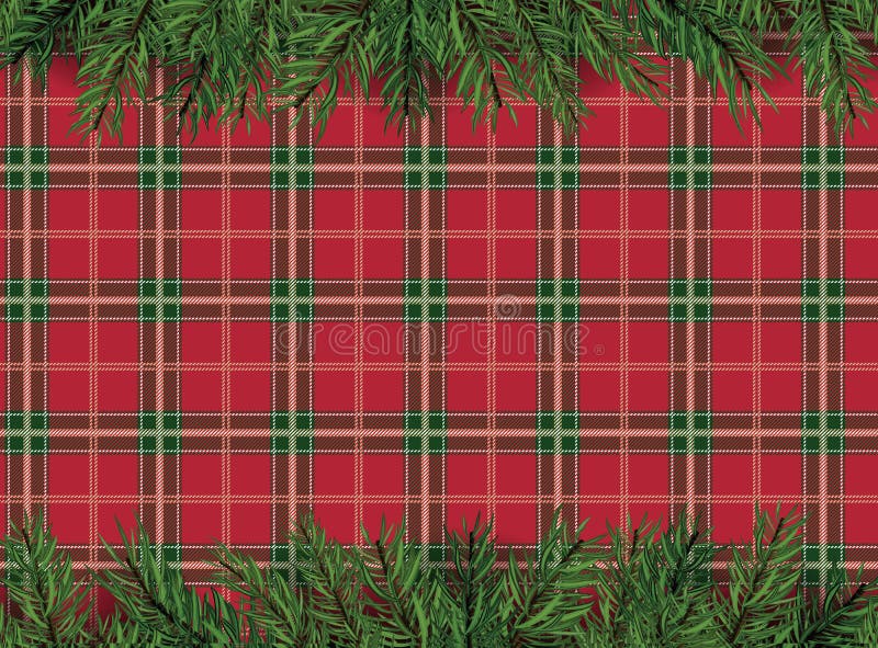 Красный цвет, предпосылка картины зеленого цвета checkered с deco рождественской елки иллюстрация вектора Красный цвет, предпосылка картины зеленого цвета checkered с deco рождественской елки иллюстрация вектора