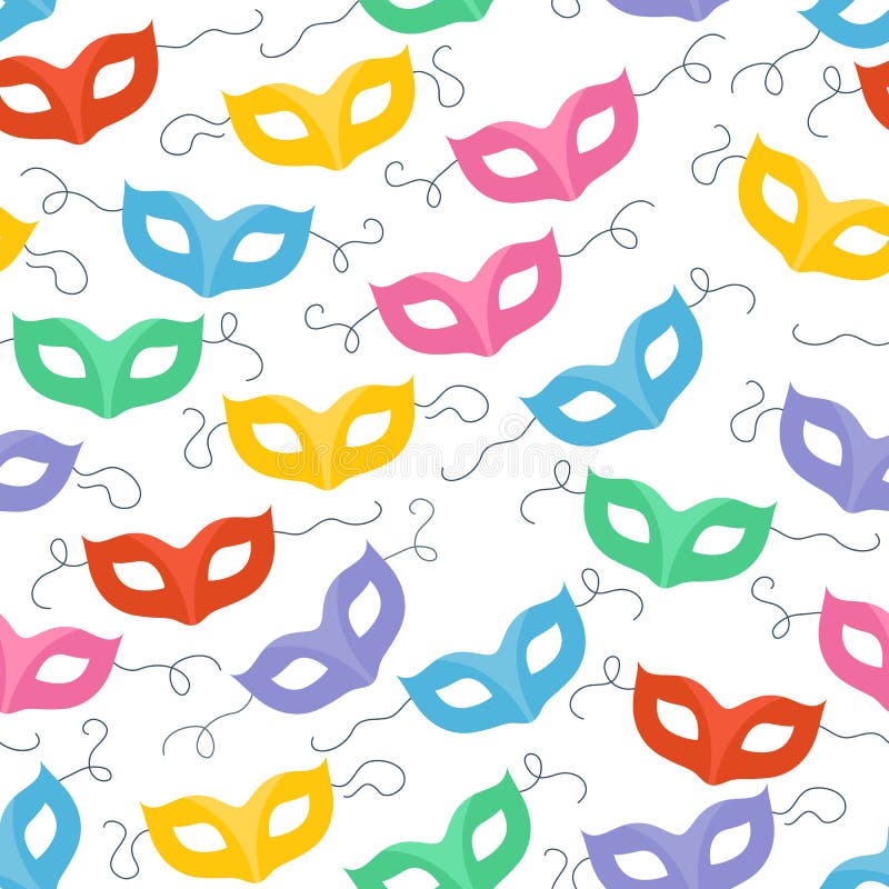 Красочная масленица masquerade маскирует безшовное иллюстрация штока Красочная масленица masquerade маскирует безшовное иллюстрация штока